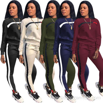 Casual O-neck 2 Piece Tracksuit Women Set